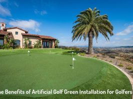 artificial golf green installation